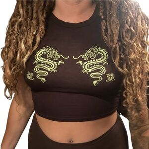 Cropped Short Sleeve Tee in Deep Chocolate